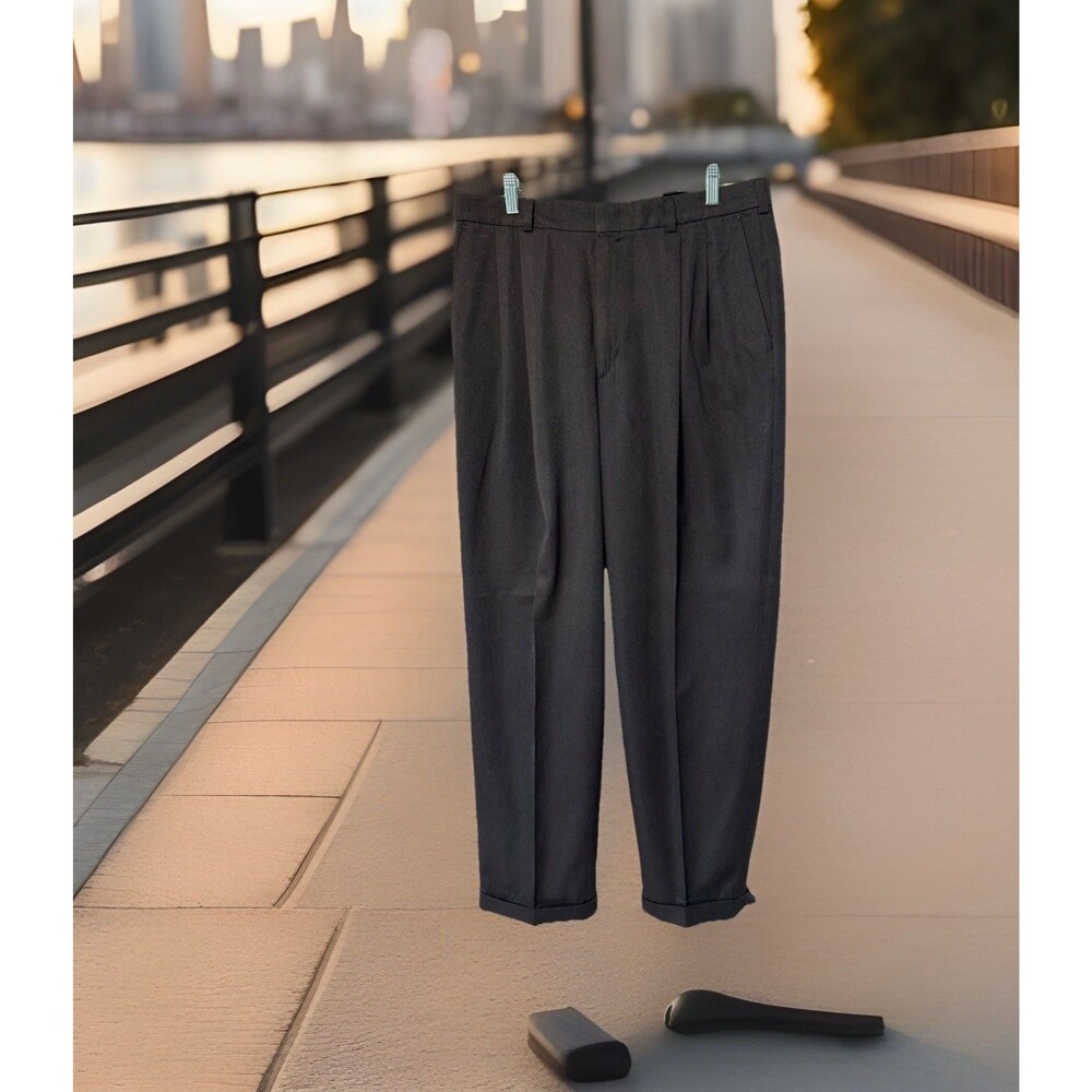 Savane Mens 34X32 Charcoal  Chino-Style Casual‎ Cotton Dress Pants!